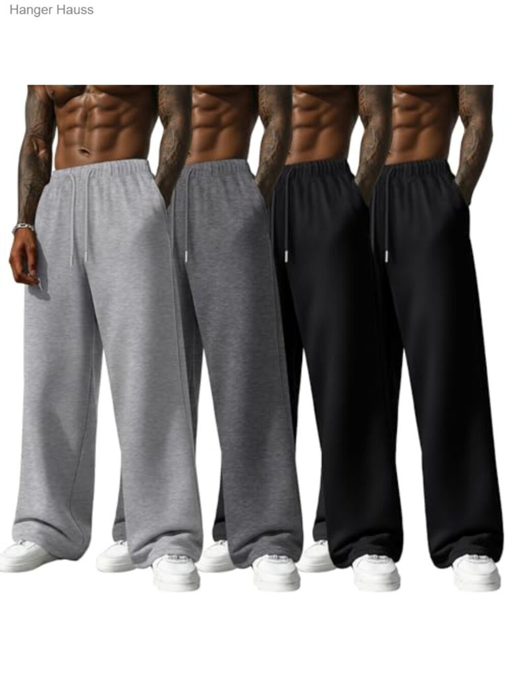 Men's Baggy Wide Leg Sweatpants 4 Pack Lightweight